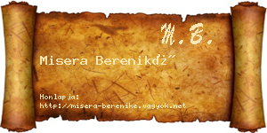 Misera Bereniké névjegykártya